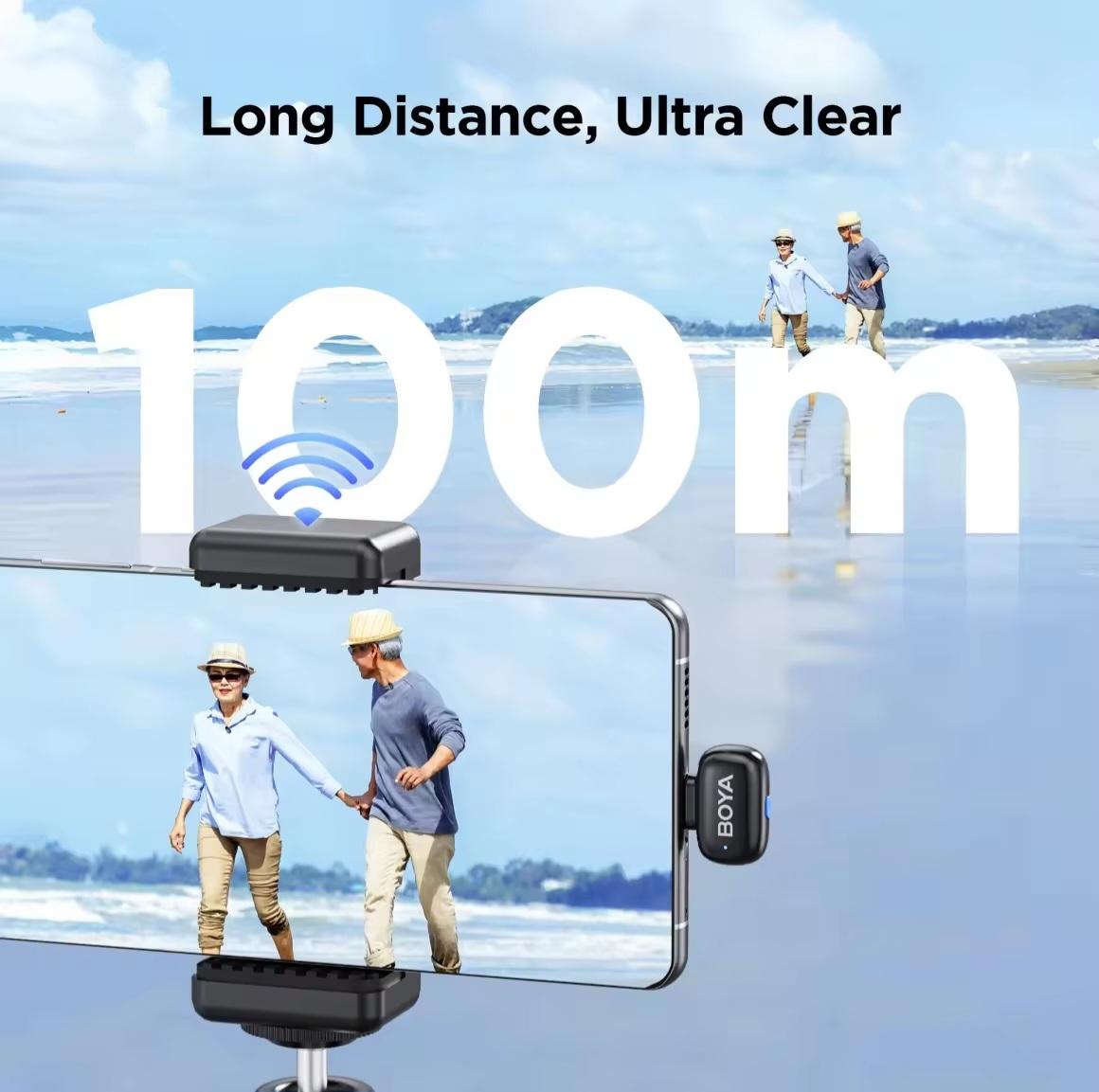 BOYA mini 2 Wireless Microphone AI Noise Cancelling Mic Lapel Microphone for Vlogging iPhone Android PC iPhone 15/16/17 image