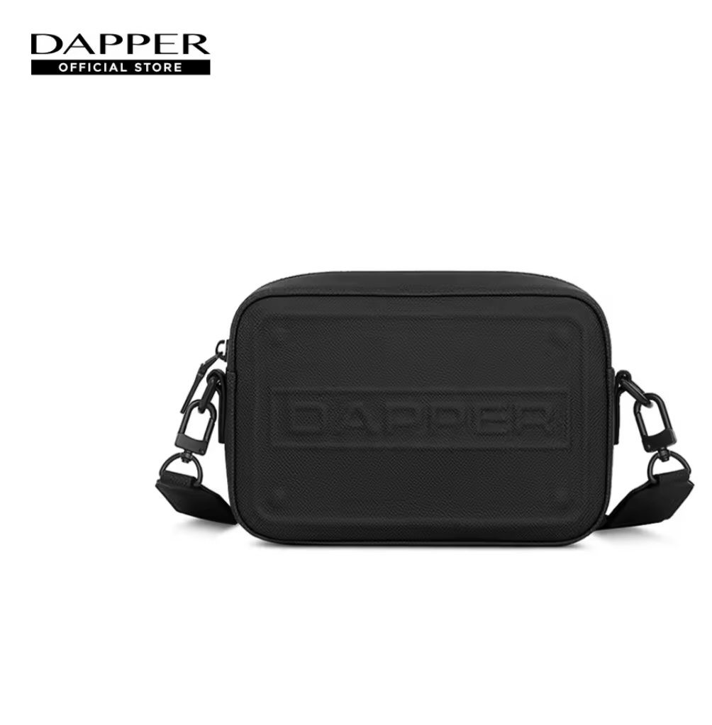 DAPPER Embossed Crossbody Bag – Beige image