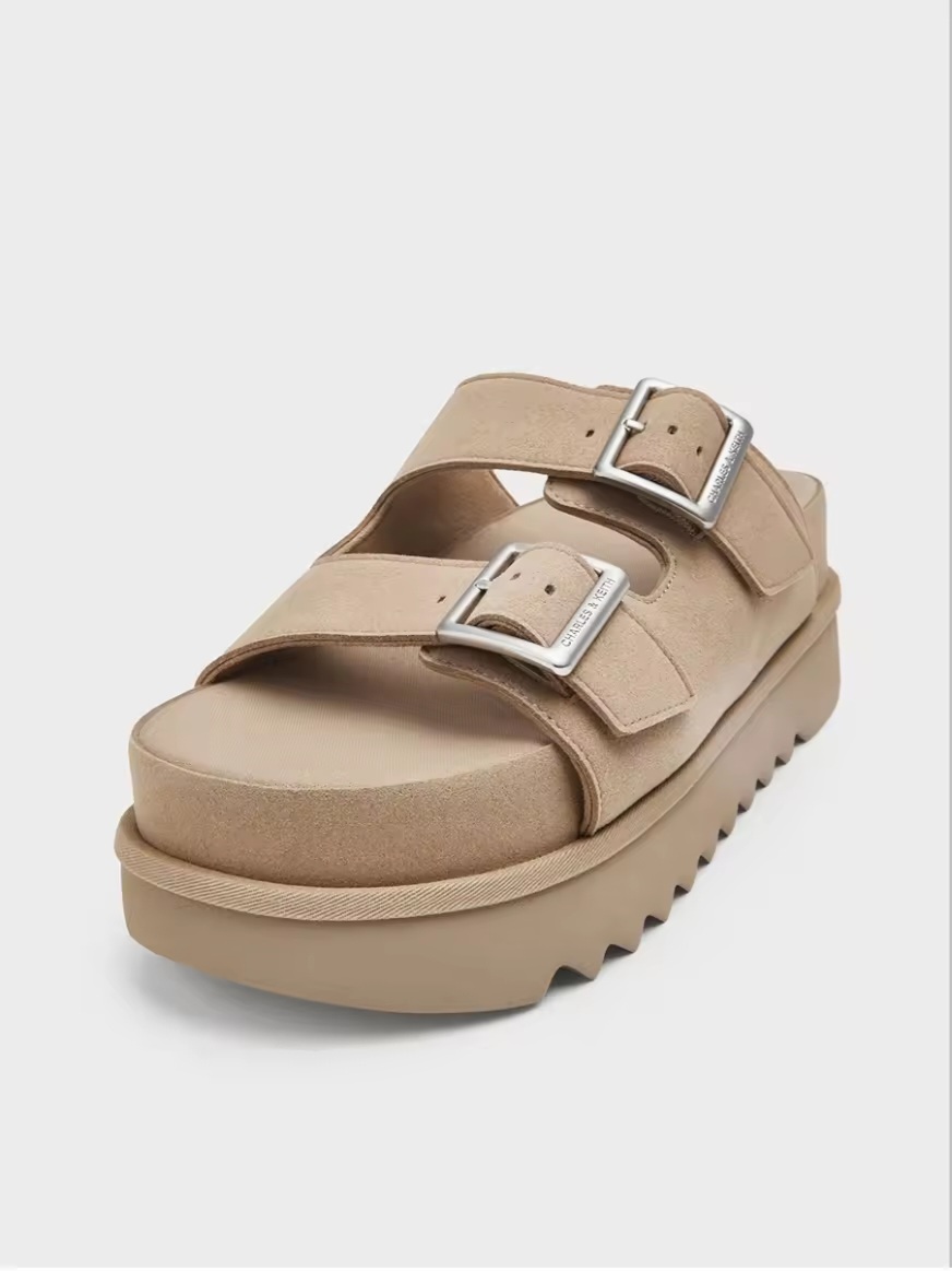 Charles & Keith | Spring Chunky Heel Square Buckle Slipper image