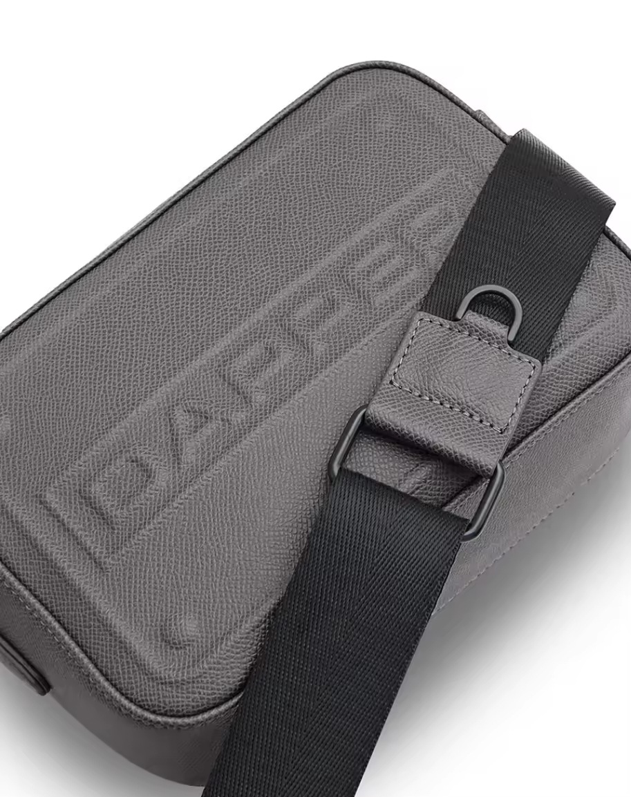 DAPPER Embossed Crossbody Bag – Beige image