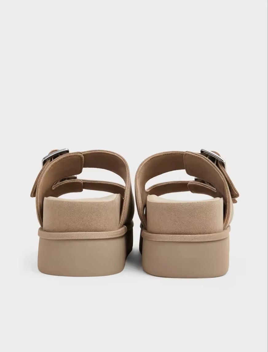 Charles & Keith | Spring Chunky Heel Square Buckle Slipper image